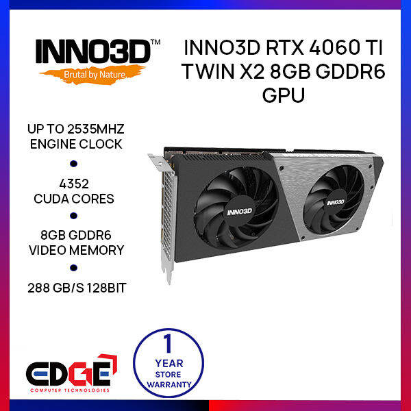 Edge Inno3d Rtx 4060 Ti Twin X2 8gb Gddr6 Gpu Graphics Card Lazada Ph