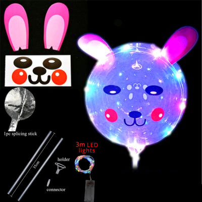 6pcs 20inch LED Light Animal Stickers Balloon Birthday Party Decorations Baby Shower Air Balloon Toy Balls Pig Unicorn Balloons