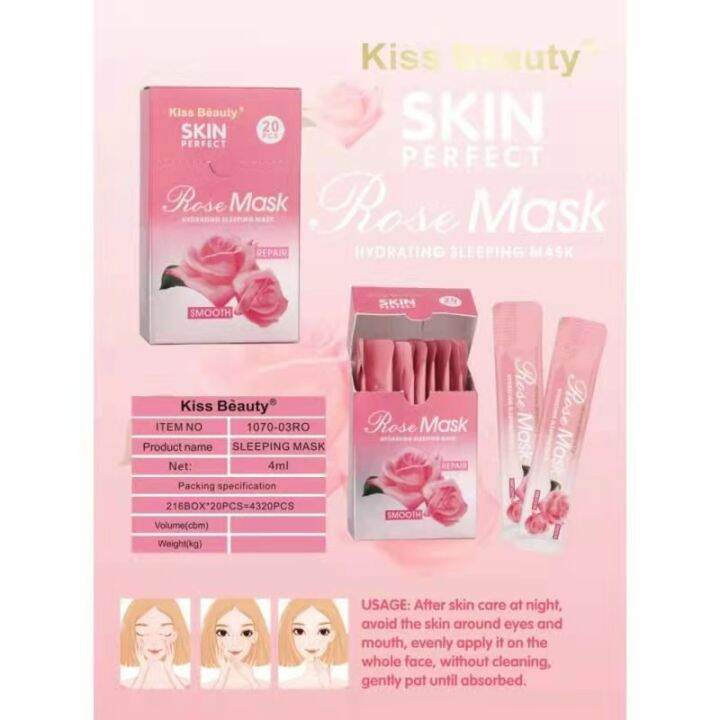 Rose Mask Hydrating Sleeping Mask NoWash Face Masks Acne Whitening