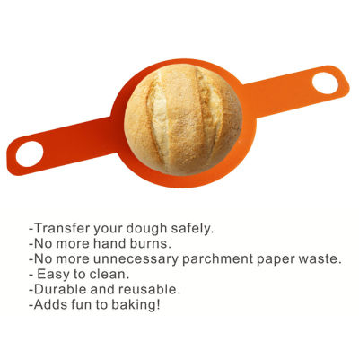 Beusia Beusia แผ่นอบขนมปังอุปกรณ์เสริมเตาอบแบบดัตช์แผ่นแผ่นถ่ายโอนแป้งแทนกระดาษ Parchment ที่จับยาวแผ่นสกัดปลอดภัยไม่ร้อนใช้งานง่ายทำความสะอาดง่าย