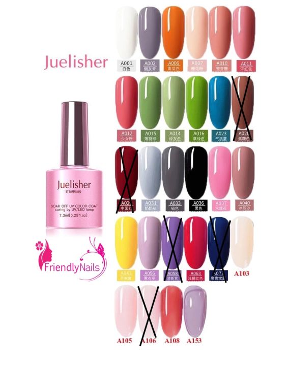 สีทาเล็บเจล สีเจล Juelisher ปริมาณ 7.3ml. สีสวย เงา ติดทนนาน พร้อมส่ง