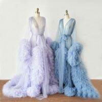 Maternity Robes Women Long Tulle Pregnancy Dresses Photo Shoot Birthday Sexy Bridal Fluffy Party Pregnant Clothes  Gown 2022