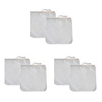 6 Pack Organic Reusable Cold Filters Bag,12 Inch Wine Brewing Filters Eco-Friendly Mesh Cotton Filter