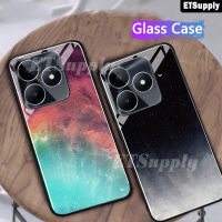 เคสโทรศัพท์ Realme C51 C53กาแล็กซี่หมู่ดาวดวงจันทร์แบบเต็มกระจกกันกระแทกคู่ฝาหลัง Realme C51เคส C53