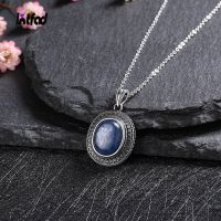 【ร้อน】สร้อยคอจี้ Kyanite ธรรมชาติที่สง่างามเครื่องประดับเงินสเตอร์ลิง925สำหรับผู้หญิงของขวัญวันครบรอบวินเทจพร้อมโซ่