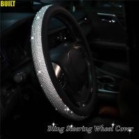 Universal PU Leather Diamond Steering Wheel Cover Rhinestone Crystal Bling For VW Opel Toyota Nissan Ford Car Accessories