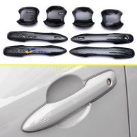 Xuming คาร์บอนไฟเบอร์ประตู Handle Strip + ชามถ้วยล้อมรอบสำหรับ2021 2022 Toyota Corolla Cross