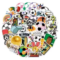 Soccer Sports Stickers Motivational Waterproof Football Stickers for Kids 50 Pieces Unique Durable Trendy Football Sticker for Laptop Computer Phone intensely