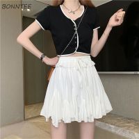 【CC】™☃  Skirts Pleated Waist Fashion Korean All-match Newest Streetwear Female Leisure