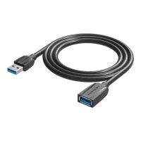 Usb3.0สายพ่วงระบบชาร์จเร็วแบบยืดหยุ่นมีประสิทธิภาพ Usb3.0ต่อแฟลชไดรฟ์สองหัวความเร็วสูงข้อมูลสีดำที่แข็งแกร่งสูง