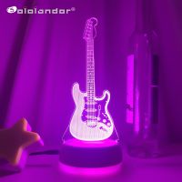 Acrylic Table Lamp Touch Remote Control 3D Bass Guitar Violin Home Room Decor Led Lights Lamp Creative Night Lights Holiday Gift