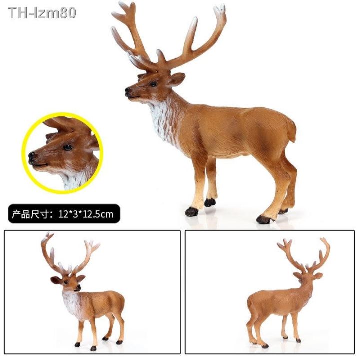 ของขวัญ-childrens-static-solid-model-simulation-of-wild-animals-and-deer-red-deer-reindeer-toy-hand-office-furnishing-articles