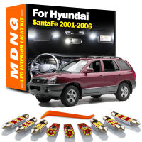 MDNG 7ชิ้น C An BUS สำหรับ Hyundai Santafe Santa Fe 2001 2002 2003 2004 2005 2006รถยนต์หลอดไฟ LED ภายในแผนที่โดมชุดไฟไม่มีข้อผิดพลาด