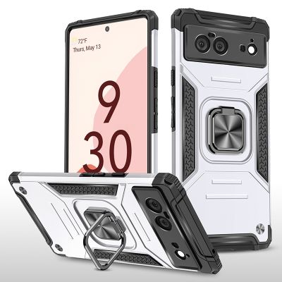 （cold noodles）สำหรับ Google Pixel 6 Pro Case หรูหราเกราะแหวนโลหะแม่เหล็กยืนโทรศัพท์ปกหลังสำหรับ Pixel 4A 5G 5กรณี5A