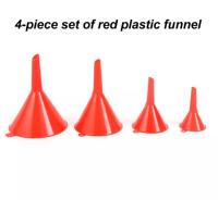 Plastic Funnel Set กรวยพลาสติก 4 แบบ กรวยพลาสติก plastic ชุดกรวยถ่ายน้ำมันเครื่อง กรวยกรอกน้ำ กรวยน้ำมัน กรวยกรอกแอลกอ มี 4 ขนาด แบบแข็ง สีแดง T2132