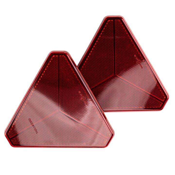 2X Triangle Red Alerts Safety Sign Reflective Stickers Strip Rear