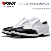 PGM Men Business Golf Footwear Waterproof Casual Sports Sneakers British Style Breathable Shoes Male Anti-slip Spikes Trainers