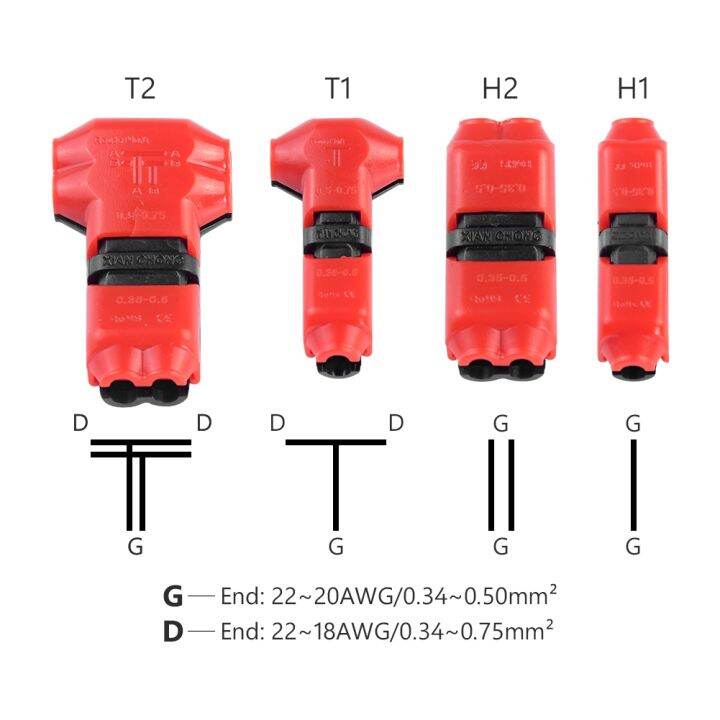 5-10-20pcs-quick-electrical-cable-1-2-pin-i-type-for-led-strip-car-electric-wire-connector-quick-wire-splice-connectors-22-18awg