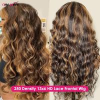 【jw】ஐ  Glueless Loose Deep Frontal Wig 13x6 13x4 Honey Blonde Front Human Hair Wigs Pre Plucked 250 Density