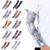 2pcs/lot Fake Tattoo Arm Sleeves for Men Women Dragon Design UV Protection Cooler Cycling Outdoor Driving Arm Sleeves Elastic Sleeves