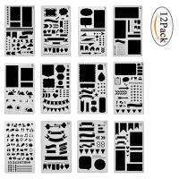 Journal Stencil Diy Diary Drawing Template 12 Pieces  7inch X 4inch Rulers  Stencils