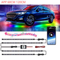 Car Underbody Neon Lights Flexible Strip LED Underglow Light Remote APP Control Flowing RGB LED Strip Lamp