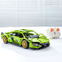 Technical Green Car Model Super Speed Building Blocks Famous Vehicle Sport Car Assemble Bricks Kids Toys For Gift