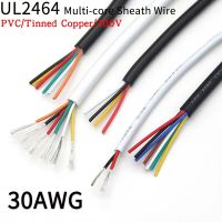 สายสัญญาณสายทองแดงหุ้มฉนวนสายควบคุมสัญญาณ2 3 4 5 6 7 8 9 10ม. 30AWG ปลอกหุ้มลวด UL2464