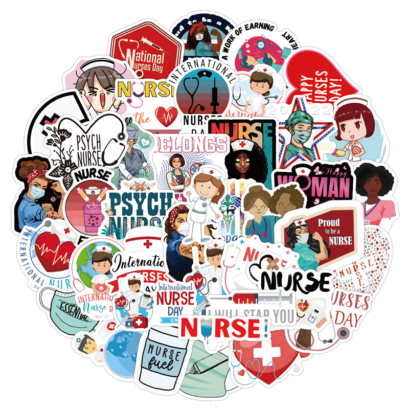 50Pcs Doctors Nursing Nurse Cute Angel Graffiti Stickers Luggage Laptop D--wf 