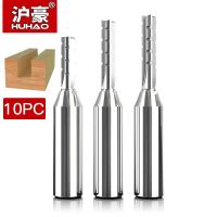 HUHAO 10PC 12.7mm Shank CNC Milling Cutter ทังสเตน Slotting Trimming End Mill 3 Flutes Woodworking Tool Router Bits สําหรับไม้