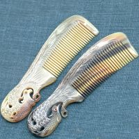 【CC】 Vietnam Horn Comb-Phoenix Engraved Comb Anti Static Hair Massage