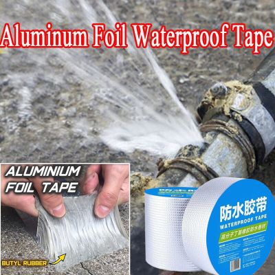 10m/5m Aluminum Foil Butyl Rubber Tape High Temperature Resistance Waterproof Sticker Roof Leakproof Walls Leak Tapes Nano Tapes Adhesives  Tape