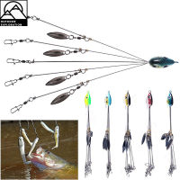 [ READY STOCK ] Umbrella Rigs Fishing Rigs Lure Fake Bait Tools With Noise Sequin Lead Head Hook Fishing Bass Bait 18g