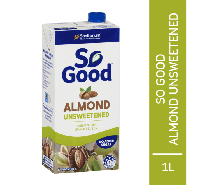 Sanitarium So Good Almond Milk Unsweetened High in Calcium 1L (1 liter