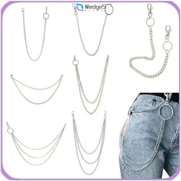 Metal Big Ring Rock Punk Key Chains Clip Hip Hop Jewelry Pants KeyChain  Wallet Chain Belt Biker Link