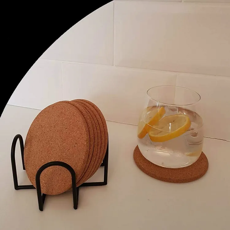 10Pcs Handy Round Shape Dia 9cm Plain Natural Cork Coasters Wine Drink  Coffee Tea Cup Mats