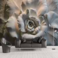 [hot]Custom Mural Wall Papers 3D Stereo Relief Rose Flowers Abstract Art Wall Decor Cafe Restaurant Living Room Bedroom Wallpaper 3 D