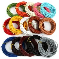 5meter/lot 1/1.5/2mm 16 Colors Genuine Round Leather Cord Thread For Bracelet Jewelry Making DIY Findings Cord String 【hot】yde863