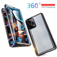 คลุมโทรศัพท์แม่เหล็กโลหะ360 ° สำหรับ Xiaomi Redmi Note 12 Pro Note 12 Pro Note 12 Pro Plus X5 Poco X5 Pro 5G เคสฝาพับกระจกสองด้าน