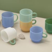 แก้วมักใส่ชาหยกแก้วสีเขียวแบบย้อนยุคแก้วทนความร้อนได้แก้วกาแฟแก้วน้ำดื่มแก้วน้ำกาแฟดื่มนมขนาด8ออนซ์