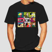 Men T-Shirt Mafalda Parody Tee Shirt Black GTA Tshirts Women T-Shirt