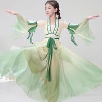 Classical dance clothing female fairy elegant body rhyme gradient gauze Chinese dance practice clothing gown ancient style dance skirt