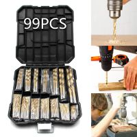 99 Pcs1.5mm-10mm Titanium Drill Bit Set for Steel Wood Plastic  Metal Copper Aluminum Alloy with Storage Case Drills Drivers