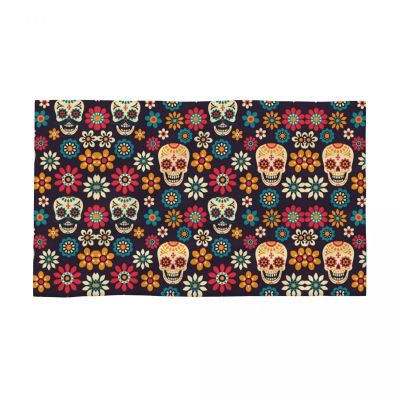 Day Of The Dead Pattern Towel Cotton Sugar Skull Santa Muerte Bathroom Shower Sports Yoga Towels