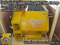 ไดนาโม หน้าแปลน บลัสเลส Infinity 22KW 27.5KVA 41.8Amps Brusless Generator หัวหมู No.4 ดิส (Disc) No.10