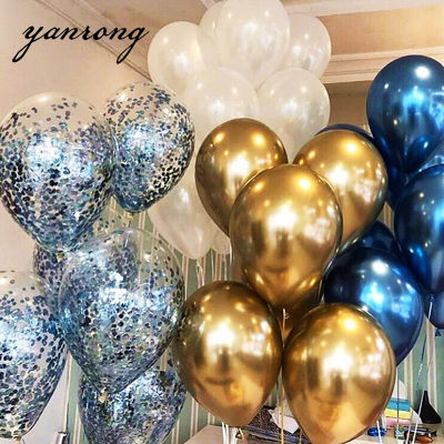 20PCS Gold Silver Confetti โลหะ Latex คริสต์มาสบอลลูนอาบน้ำเด็กงานแต่งงาน 2022 Newyears Globos Birthday Party ตกแต่ง-iewo9238