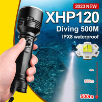 2023ใต้น้ำ XHP120ดำน้ำไฟฉาย IPX8กันน้ำแสงมืออาชีพดำน้ำไฟฉาย L2ใต้น้ำแสงโคมไฟทำงาน