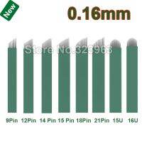 10pcs 0.16mm Microblading Needles 9 12 14 15 18 21 15U 16U 12 U Lamina Tebori Tattoo Needles for Permanent Makeup Eyebrow Lip