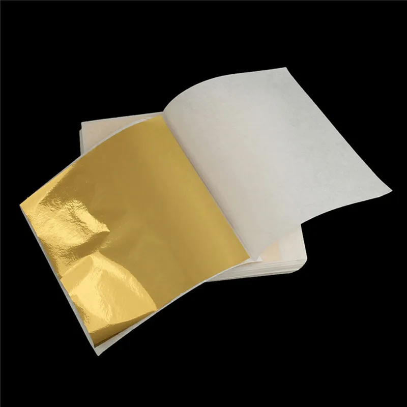 100 Sheets Imitation Gold Leaf for Arts, Gilding Crafting, Decoration,Gold  