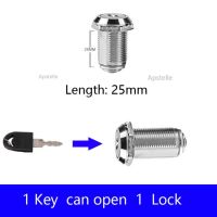 คีย์เดียวกัน16/20/25/30Mm ล็อคลิ้นชักที่มี2คีย์ล็อคที่ล็อคประตูตู้อุปกรณ์เหล็กเครื่องตกแต่งบ้านสำหรับโต๊ะสำนักงานกล่องจดหมายล็อคลูกเบี้ยว